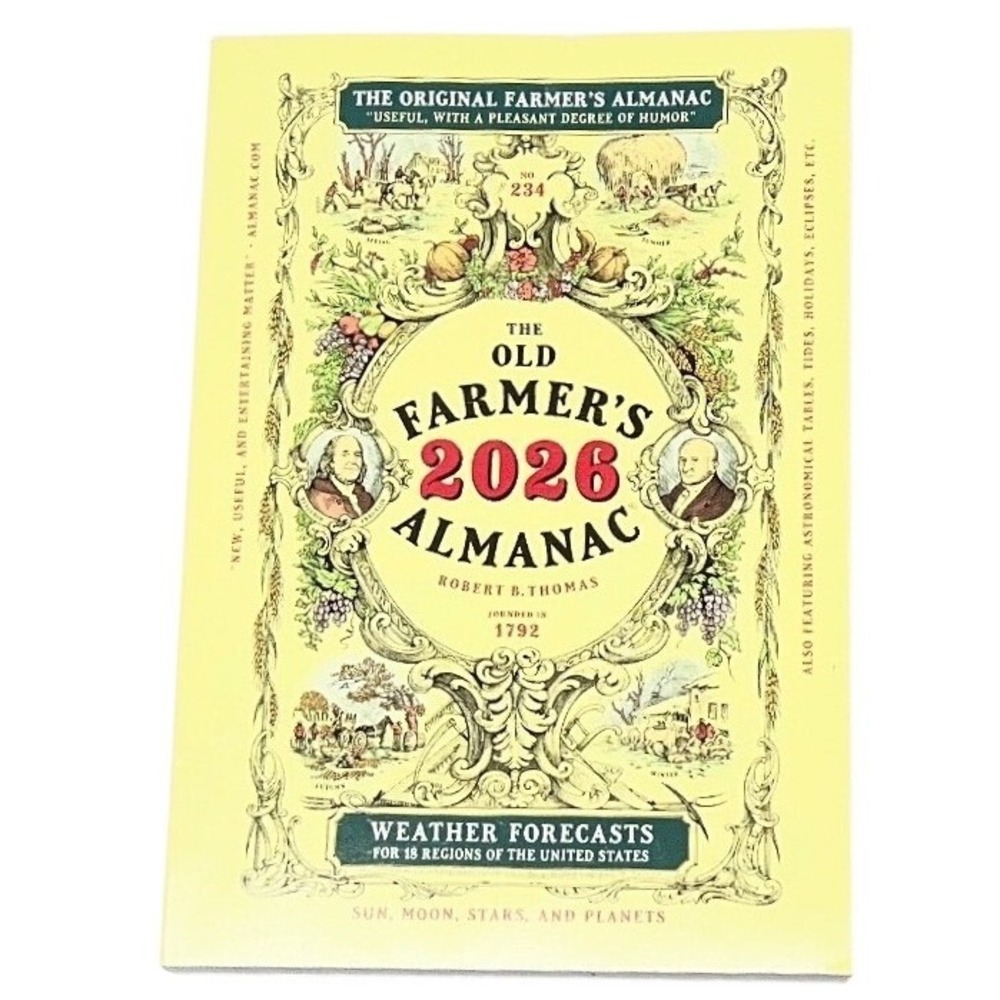 The Old Farmer's Almanac 2026 Paperback Weather Gardening Astrology NEW